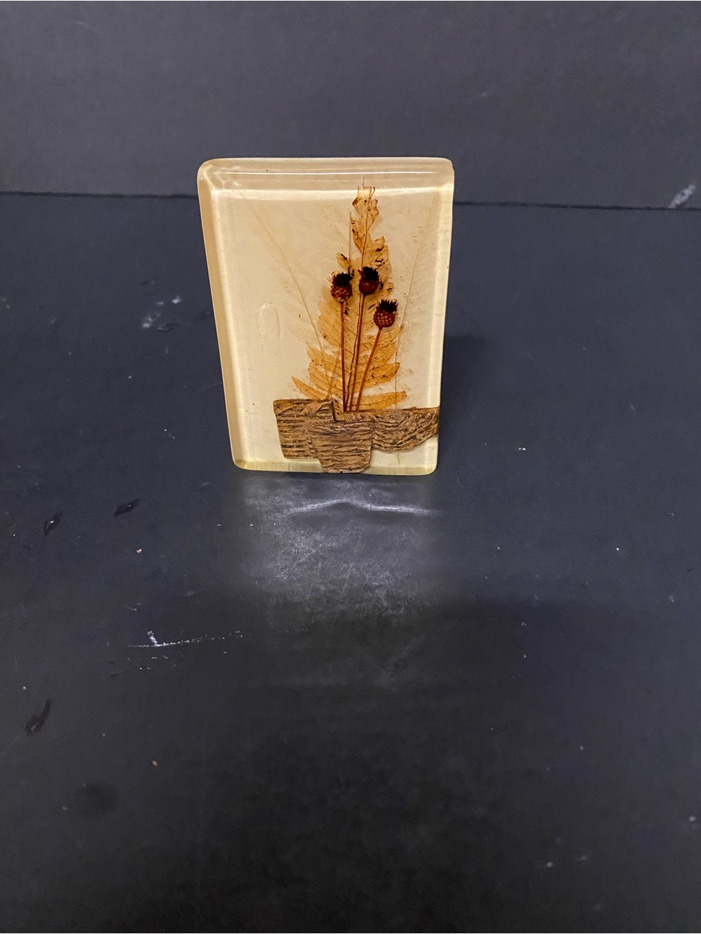 Vintage’70’s Lucite Acrylic Block Toothpick Holder.